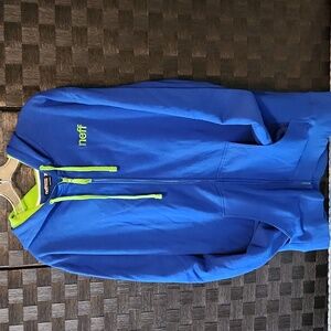 Neff Vibrant Blue Hoodie with Bright Green Details